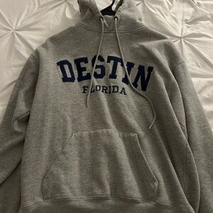 CO Heather Gray Hoodie with Destin Florida Design